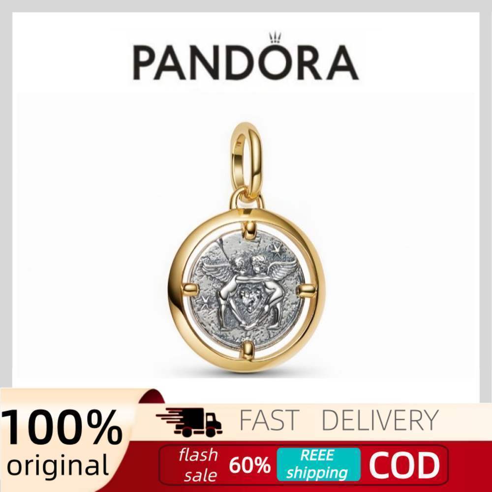 Pandora Cupids Medallion Charm Sterling Silver Meaning 'LOVE OF FATE' Birthday Gift for Women