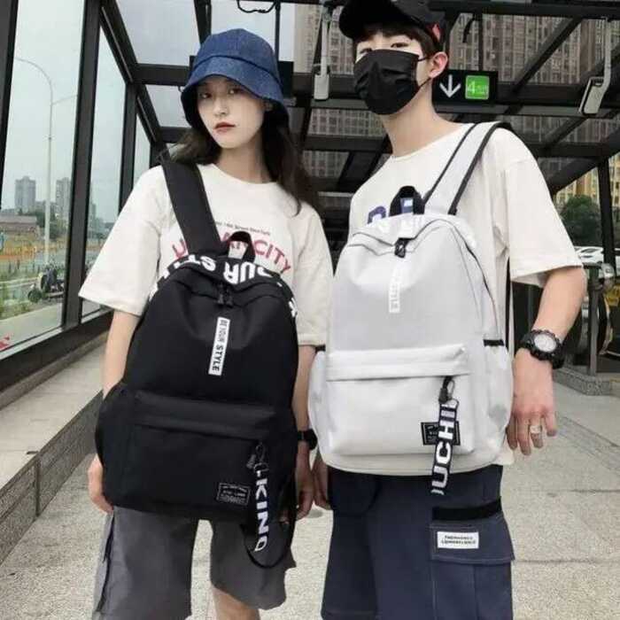 LYS Bag กระเป๋าเป้สะพายหลัง ความจุขนาดใหญ่เวอร์ชั่นเกาหลีของกระเป๋าเป้สะพายหลังวิทยาเขตนักเรียนแฟชั่