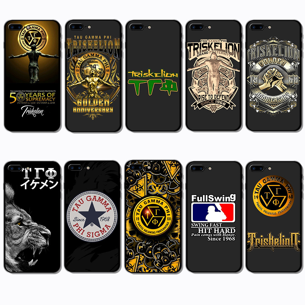เคสโทรศัพท์สีดําแบบนุ่มสําหรับ iPhone 5 5S 6 6S 7 8 Plus tau gamma sigma Cover