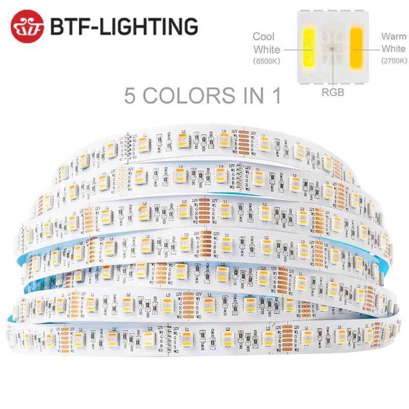 ไฟ LED 5m 12V 24V 5050 RGBCCT 5 in 1 RGB WW CW 2700 - 6500K ไฟเส้น RGBW RGBWW RGBCW 6 พิน ริบบิ้น 30