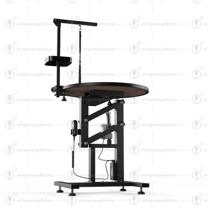 Pneumatic Pet Grooming Table, Round Rotating Grooming Station, 360° Swivel Pet Bath Table, Dog Cat