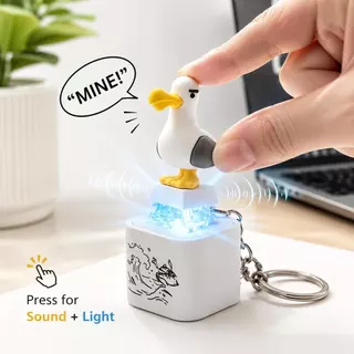 (🚚ท้องถิ่น🚚) 4 ชิ้นตลก Seagull Fidget ของเล่น LED พวงกุญแจคีย์บอร์ดแบบชาร์จไฟได้ Clicker พวงกุญแจเสียงสําหรับความเครียด Clicker Decompression ของเล่น
