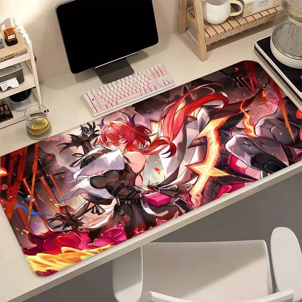 อะนิเมะการ์ตูนสาว Arknights Endfield แผ่นรองเมาส์ Laevatein Mousepad ขนาดใหญ่ 60x35 แผ่นรองเมาส์ Gam