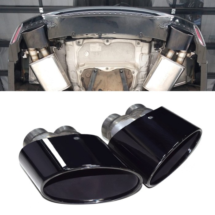 Car Oval Exhaust Tip For Audi RS3 RS4 RS4 RS5 RS6 Double Inner Muffler Tip For S3 S4 S5 S6 Exhaust