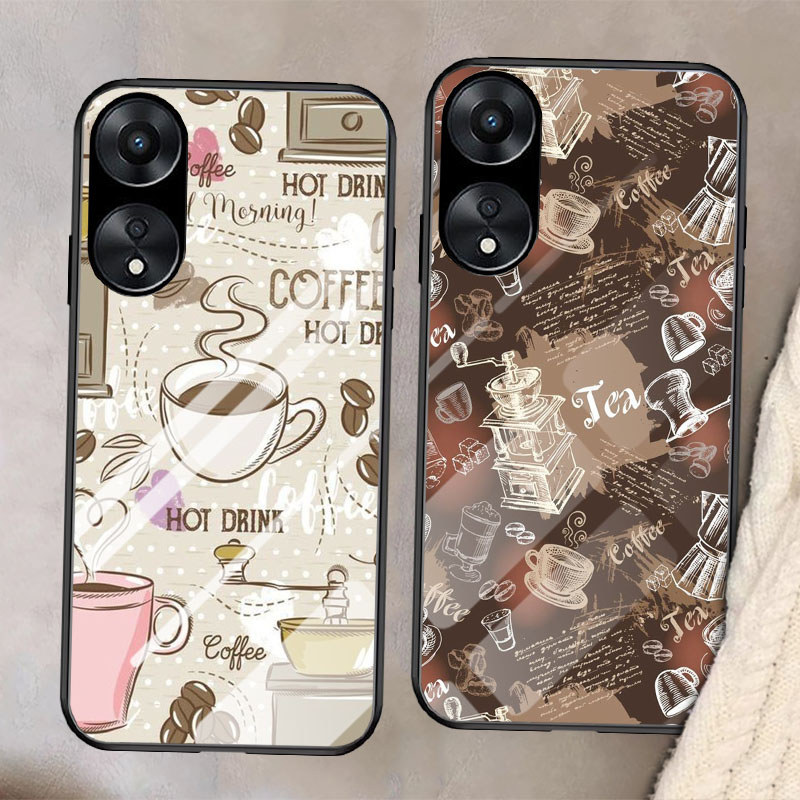 G-5 Coffee Time กระจกนิรภัยสําหรับ OPPO Reno 7 10 11F 8T 11 8 Pro 5G กรณี