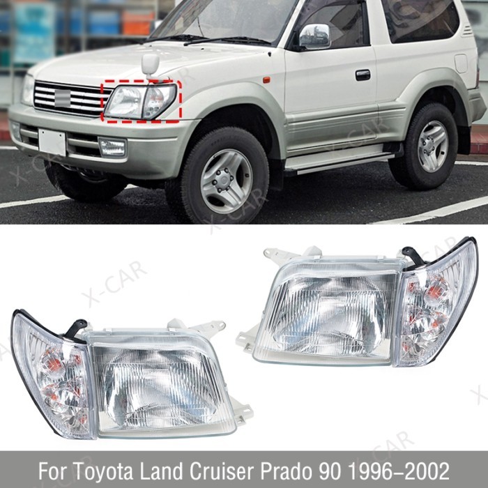 1Set For Toyota Land Cruiser Prado 90 LC90 FJ90 RZJ90 KZJ90 1996 1997 1998 1999-2002 Front Bumper H