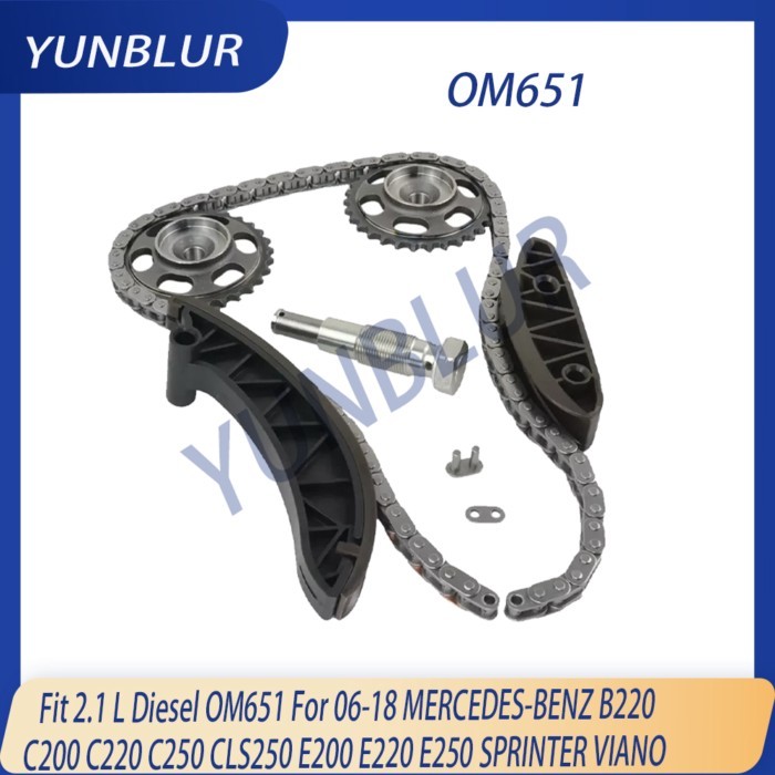 Engine Timing Chain Kit Fit 2.1 L Diesel OM651 For 06-18 MERCEDES-BENZ B220 C200 C220 C250 CLS250 E