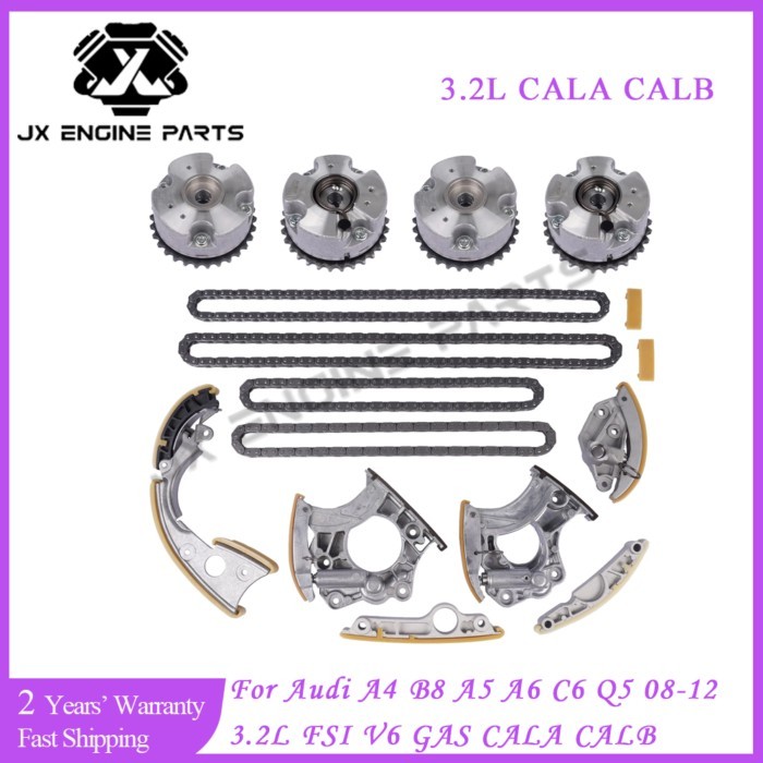 CAL Engine Rebuild Timing Chain Kit Intake Exhaust VVT Gears For Audi 3.2 A4 B8 A5  A6 C6 Q5 08-12