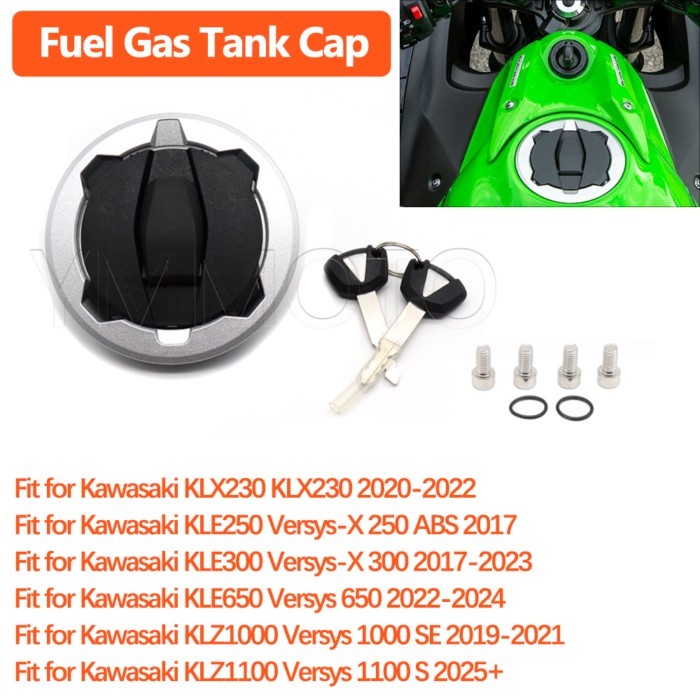 Fuel Gas Tank Cap Keys For Kawasaki KLE250 KLE300 KLE650 Versys-X 300 250 ABS KLZ1000 KLZ1100 Versy