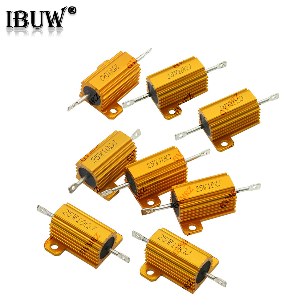 25W อลูมิเนียม Power Resistor Wirewound ประเภทสารพันค่าโอห์มสําหรับวงจรอิเล็กทรอนิกส์ 10K 30K 25R 4.