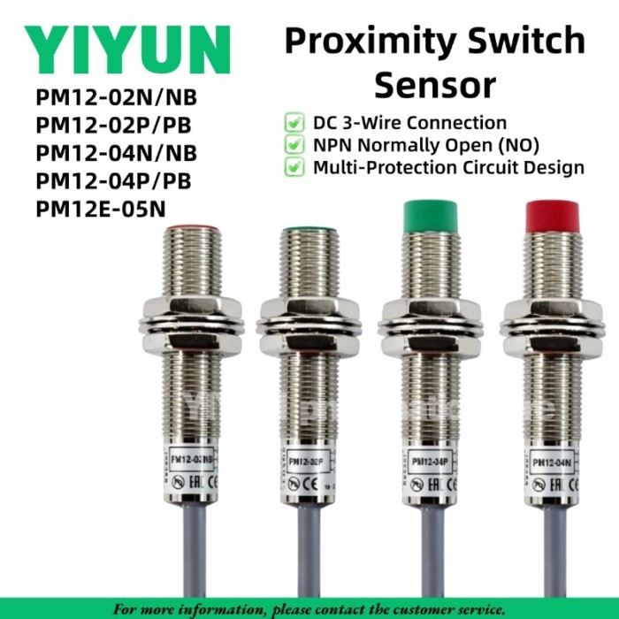 1PC PM Proximity Switch Sensor PM12-04N PM12-04NB PM12-04P 04PB 02N 02NB 02P 02PB 04NS 04PS 02NS 02