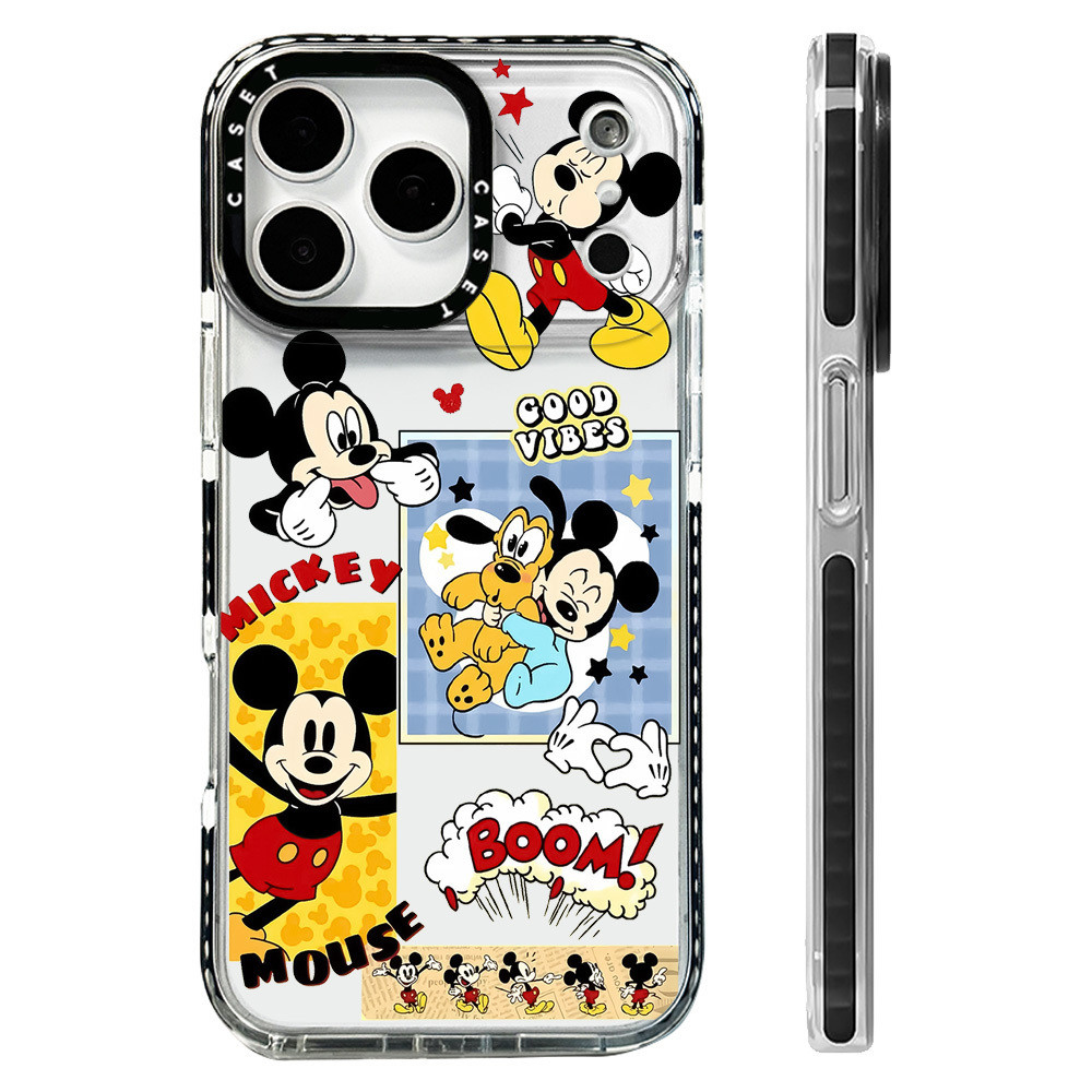 สีสําหรับIPhone 11 14 15 16 17 Pro Max 12 13 Miniฝาครอบน่ารักการ์ตูนNughty Mouse X XR XS MaxซิลิโคนกันชนใสSE 2022 6 7 8 Plusกันกระแทก