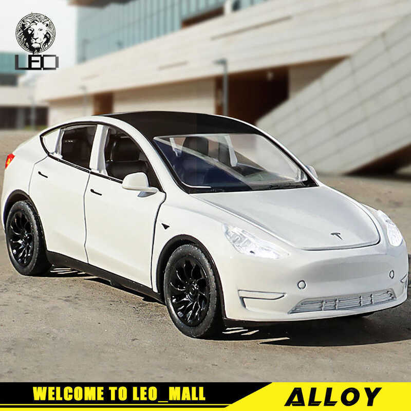 C LEO 1:32 Tesla Model Y Metal Diecast Alloy Model Truc For Kids Toys Vehicles Hobbies Collectio