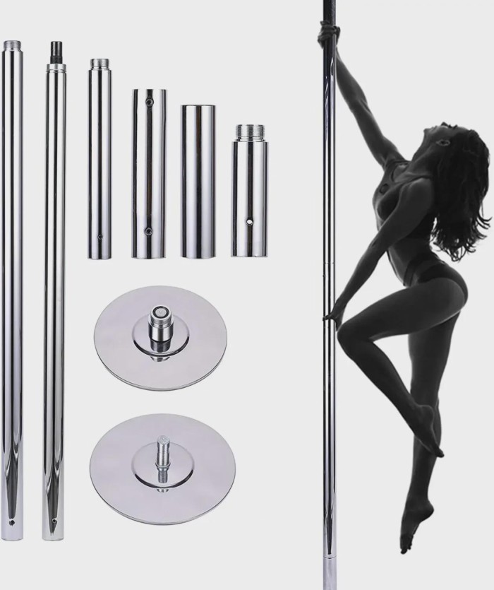45mm Stripper Pole Dance Pole Lower Base Height Adjustable Spinning Dancing Bar