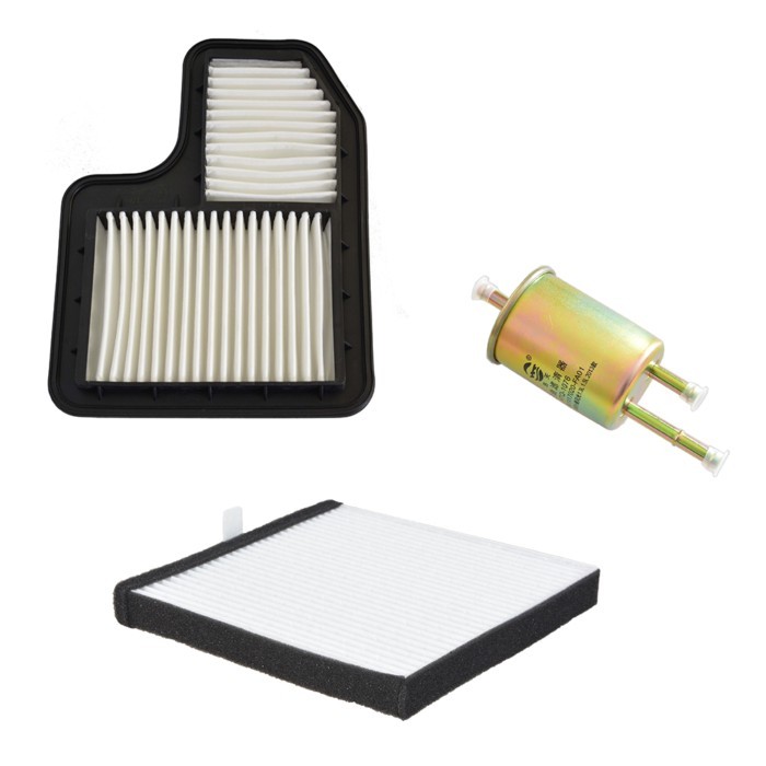 3X Fuel Cabin Air Filters Kit For FENGON GLORY 330 1.2L 1.3L 1.4L 1.5L 2013- 330S 350 DFSK F505 1.2