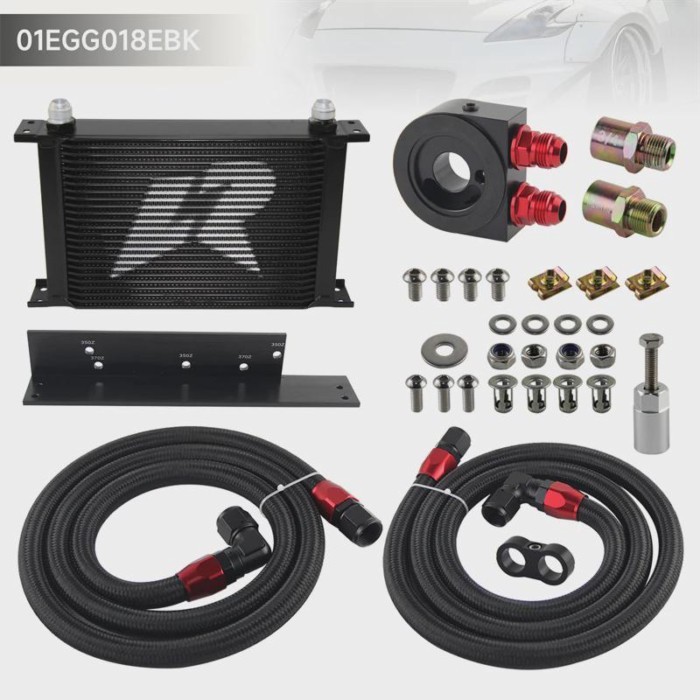 25 Row AN10 Oil Cooler Bolt On Kit Fits for Nissan Fairlady 350Z Z33 03-08 3.5L/370Z Z34 09-17 3.7L