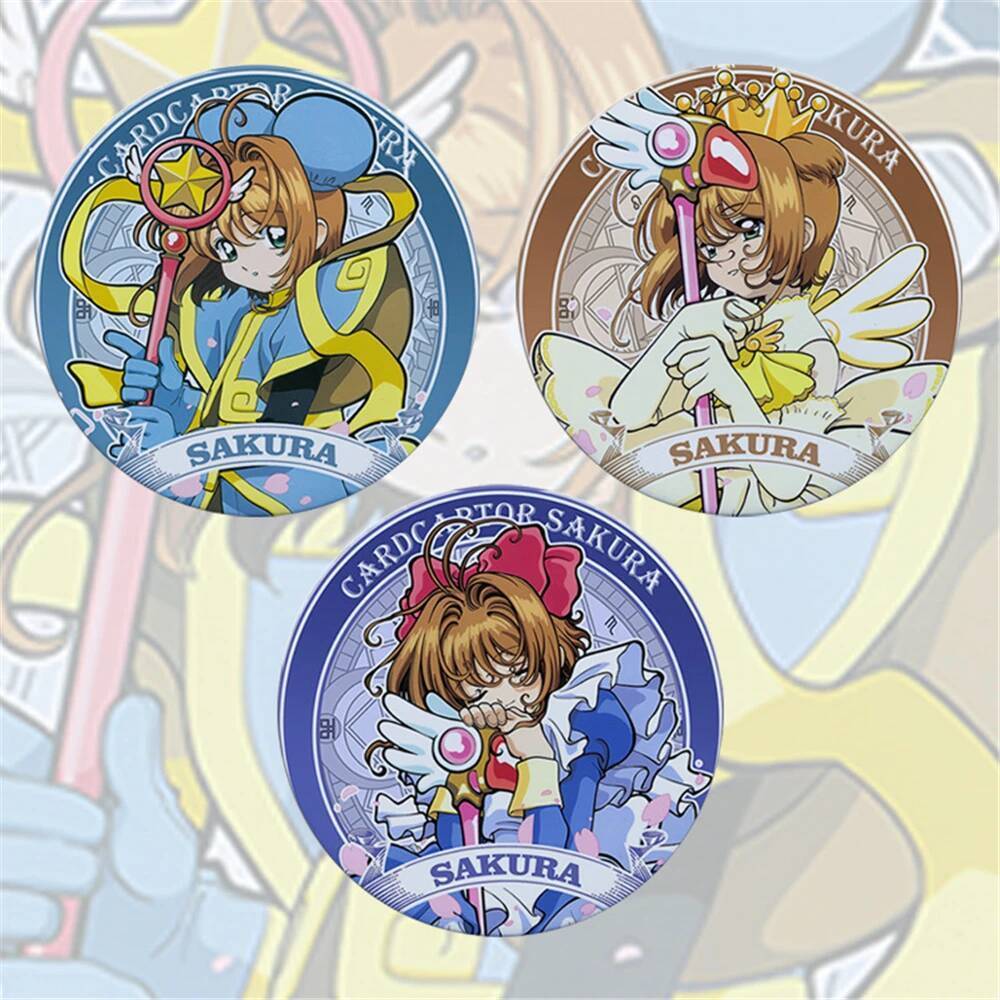 58 มม.อะนิเมะ KINOMOTO Caraptor Sakura CCS Tomoyo Daidoji CERBERUS Li Meiling คอสเพลย์ COSTUME Badge