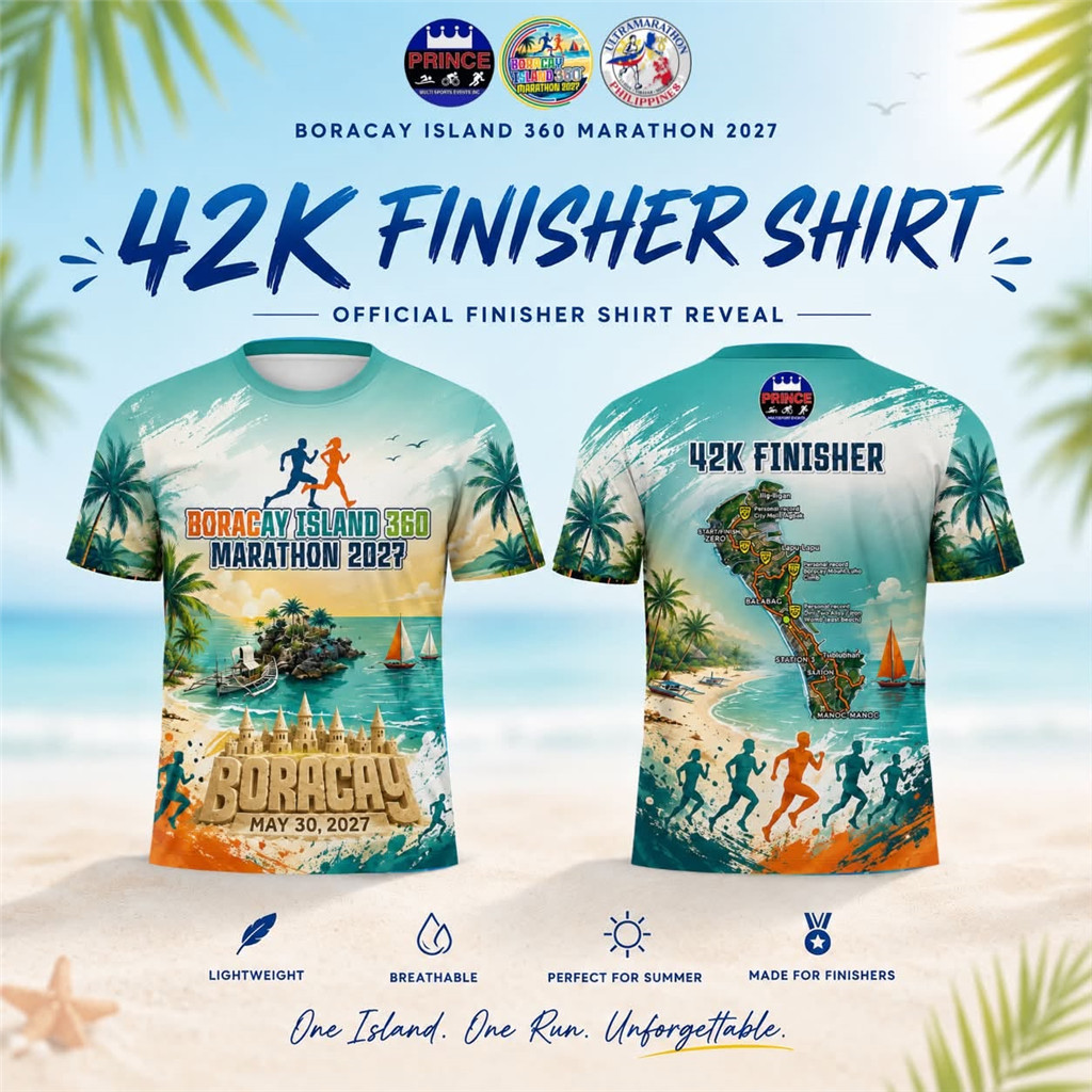 Boracay Island 360 Marathon 2027 42K Finisher Full Sublimation Running เสื้อยืดกีฬามาราธอน Jersey