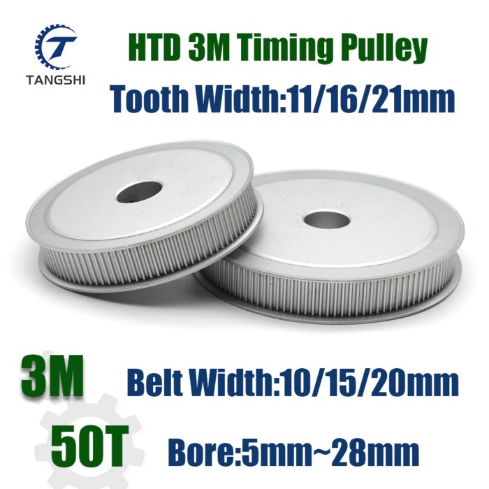 HTD 3M 50 Teeth Timing Pulley AF Type Bore 5mm~28mm For Belt Width 10/15/20mm HTD 3M 50T Synchronou