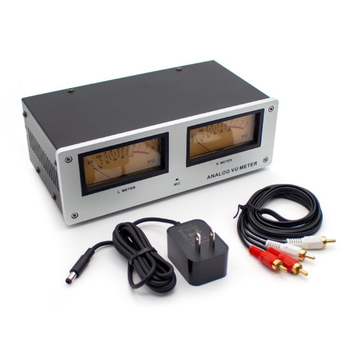MIC-73 Sound Control Square VU Meter Level Gauge - Aluminum Panel, Warm Backlight, Plug & Play