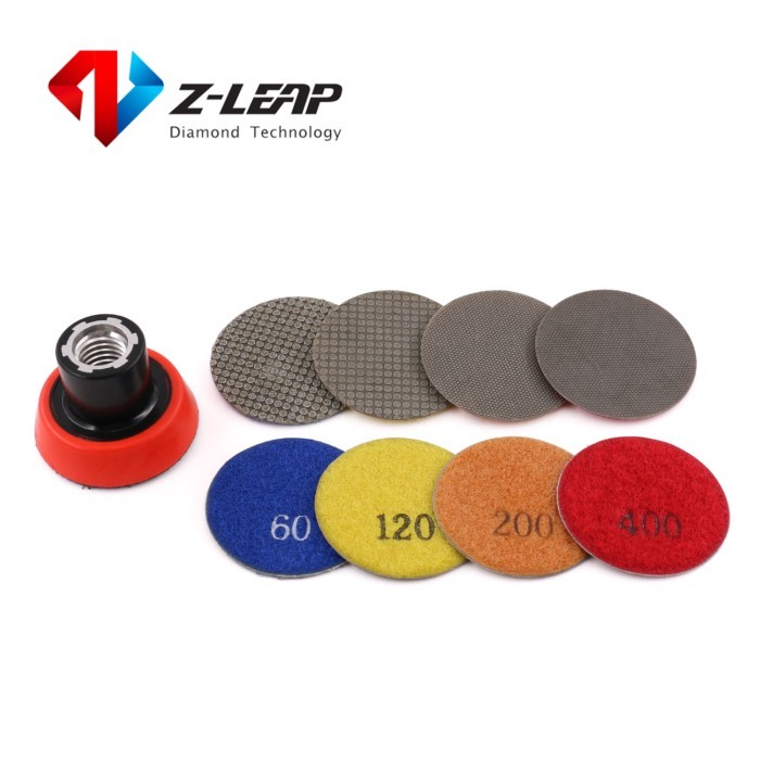 Z-LEAP 2" 5pcs Diamond Polishing Tool Granite Marble Concrete Diamond Electroplated Flexible Sandin
