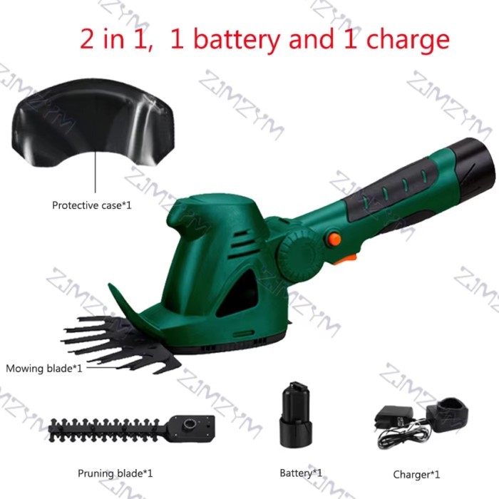2.0Ah Rechargeable Grass Trimmer ET1007 Small Household Electric Hedge Trimmer Garden Pruning Shear