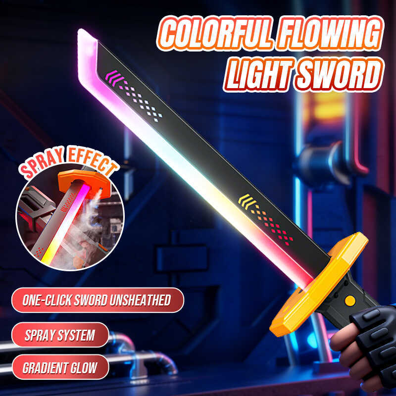 Toy Sparklin Colorful Glowin Sword Toys Sword Lihtsaber Red And Blue Saber Telescopic Cosplay Cool