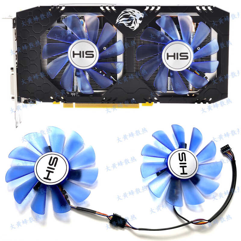 ยี่ห้อใหม่ HIS/Xishi RX590 580 584 588 4GB/8GB IceQX2 OC กราฟิกการ์ดพัดลมระบายความร้อน
