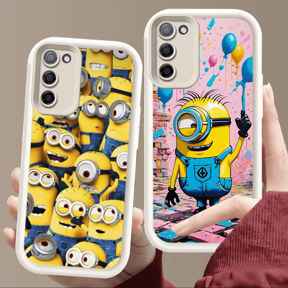 เคสสําหรับ Samsung J6 A31 A02 A02S M02S A03 Core A03S F02S A51 A71 M02 J4 Plus Soft White E38 Minion