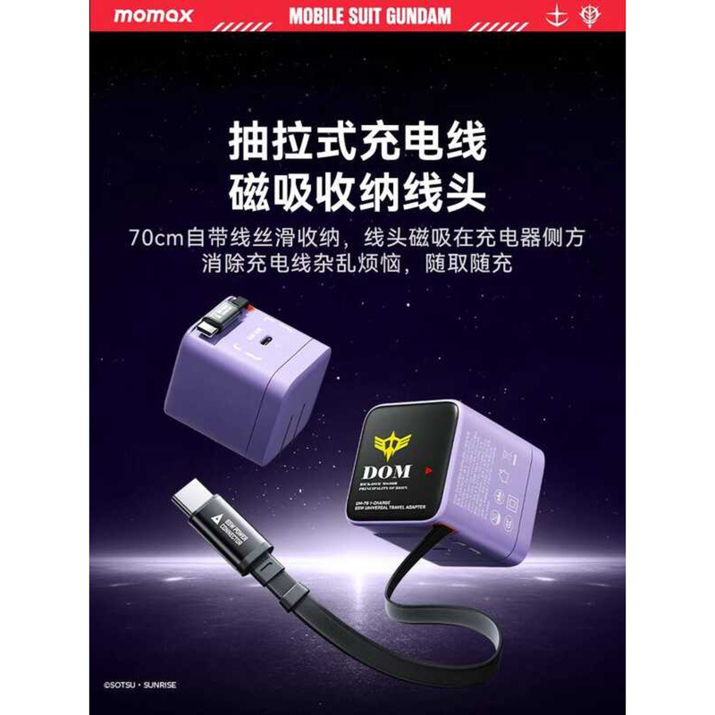 3C Certification & Gundam Co-Branded MOMAX Momis GaN Charger 65W Multi-Port พร้อมสาย Fast หัวชาร์จเห