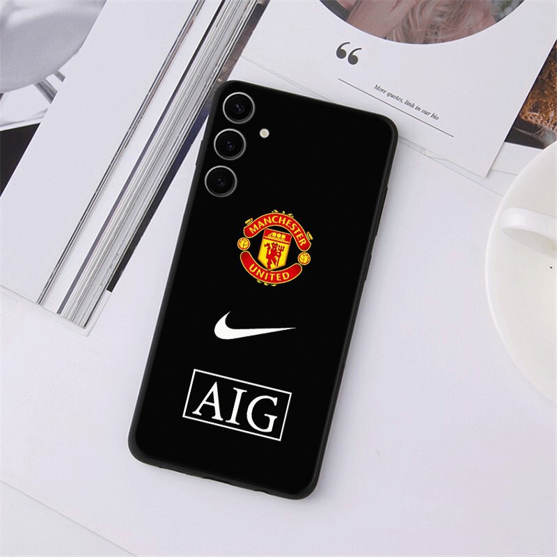 SAMSUNG D-14Manchester United FCสําหรับSamsung A54 5G A55 A60 A70 A71 A72 A73 F62 TPUซิลิโคนอ่อนนุ่มกันกระแทกหรูหราเคสโทรศัพท์สีดํา - รูปที่ 4