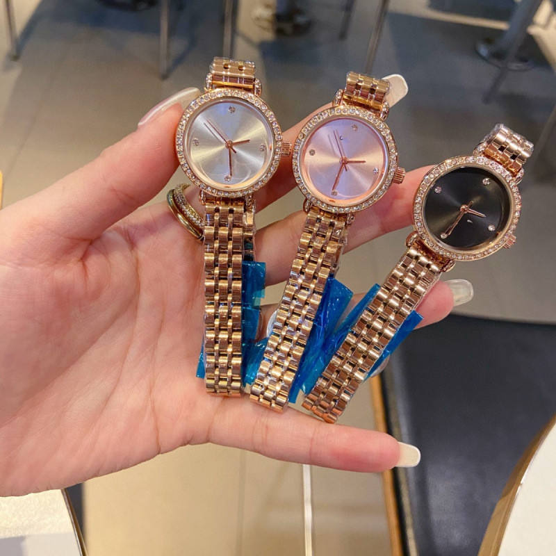 ส่วนลดในเวลาจํากัด Unisex 香 电钻圆盘挂式带英女款手表 e95