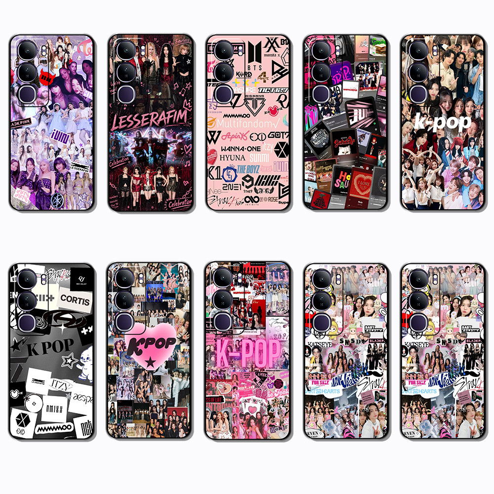 Vivo Y19s 4G Y19s Pro Y29 Y04 Y21D Y04 Y04S Y31 Y19 Y19E Y29S K-POP แฟชั่นเคสโทรศัพท์สีดํานุ่ม