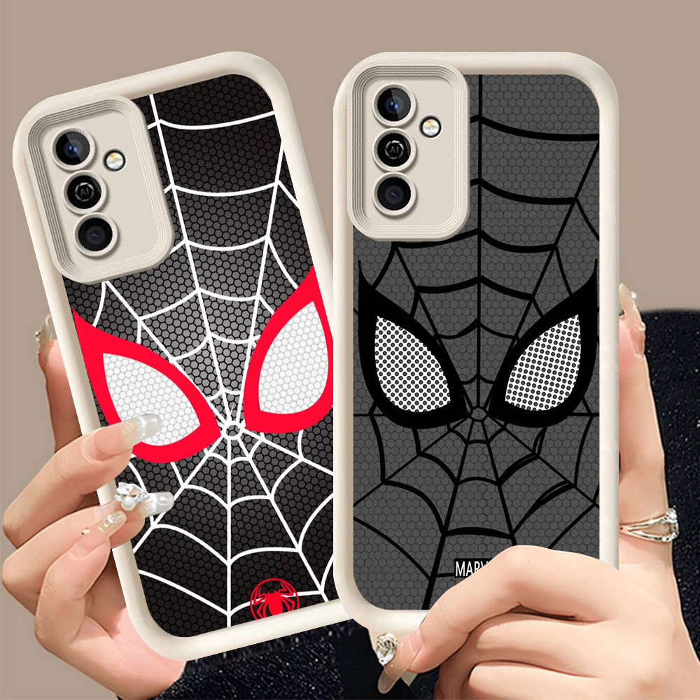 Q-19 Spider-man ขาวดำเคสโทรศัพท์หรับ Samsung A54 A56 A36 A37 A55 A35 A16 5G ปกสีชมพู