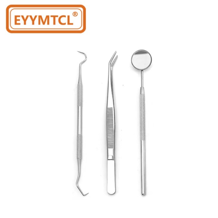 Dental Tools Teeth Cleaning Tools Oral Mirror Sickle Probe Stainless Steel Tooth Scraper Plaque Tar