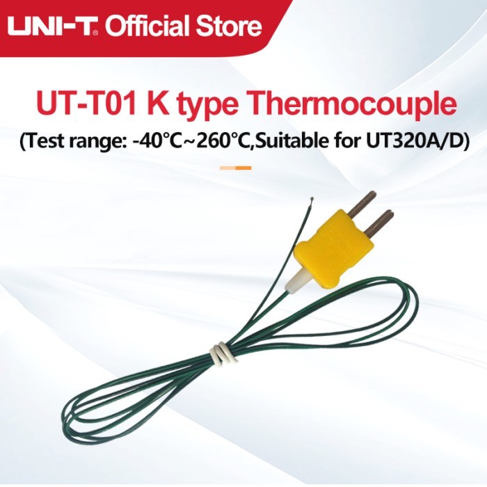 UNI-T UT-T01 K Type Thermocouple Flat Plug Input -40-260°C For UT320D UT320A