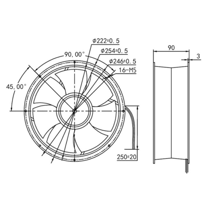 Silent centrifugal blowers and axial flow fans - 24V DC high temperature resistance axial fan