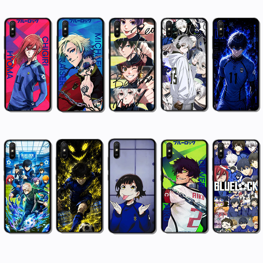 สําหรับ Xiaomi Redmi 6A 7A 8A 7 8 9 9A 9i 9C BLUE LOCK ขอบสีดํา TPU เคสโทรศัพท์ | ยืดหยุ่น กันกระแทก