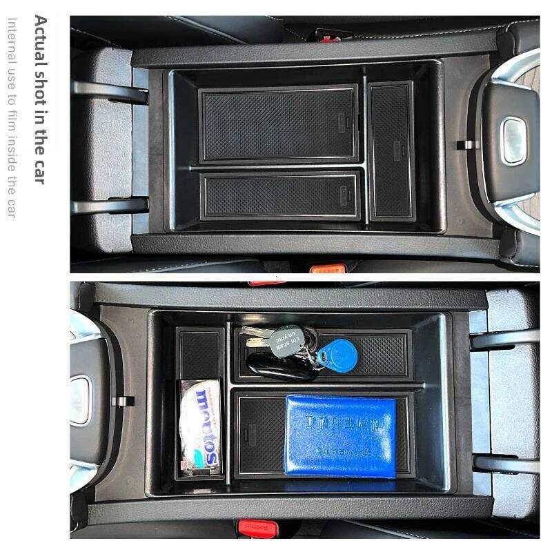 ABS สีดําที่เท้าแขนสําหรับ Chery EBRO S700 2024 2025 Central Control กล่องเก็บรถ Stowing Ti อุปกรณ์เ