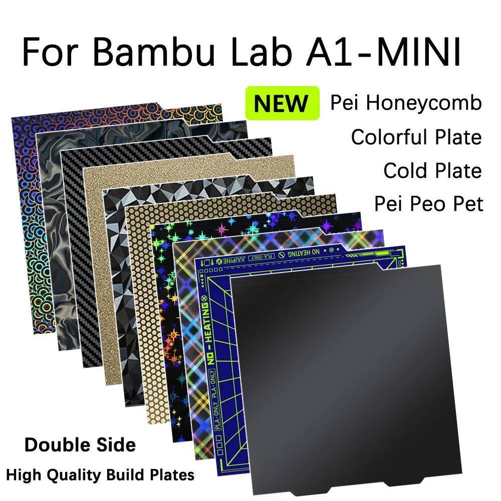 TA อัพเกรดสําหรับ Bambu Lab A1 Mini Build แผ่นอุณหภูมิและแผ่นเย็นยืดหยุ่น Textured Smooth ความร้อนเต