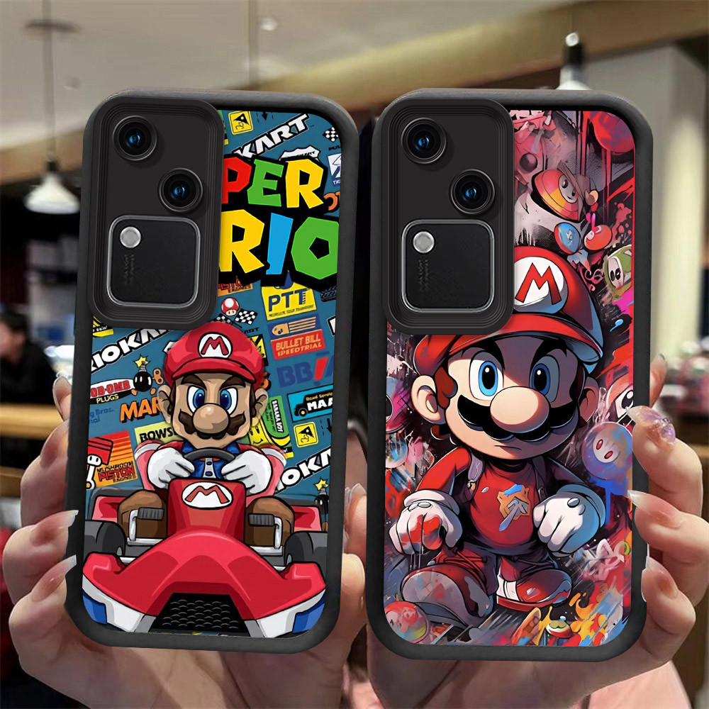 J-34 Mario ดำขาวชมพูเคสโทรศัพท์หรับ VIVO V21 V20 V30E V30 Y33 Y53S Pro 5G