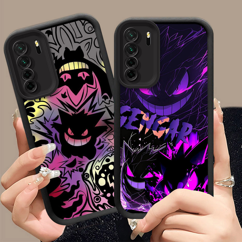 Q-16 Pokemon Gengar ขาวดำเคสโทรศัพท์หรับ Huawei Y9 2019 P30 Nova 5T Pro ปกสีชมพู