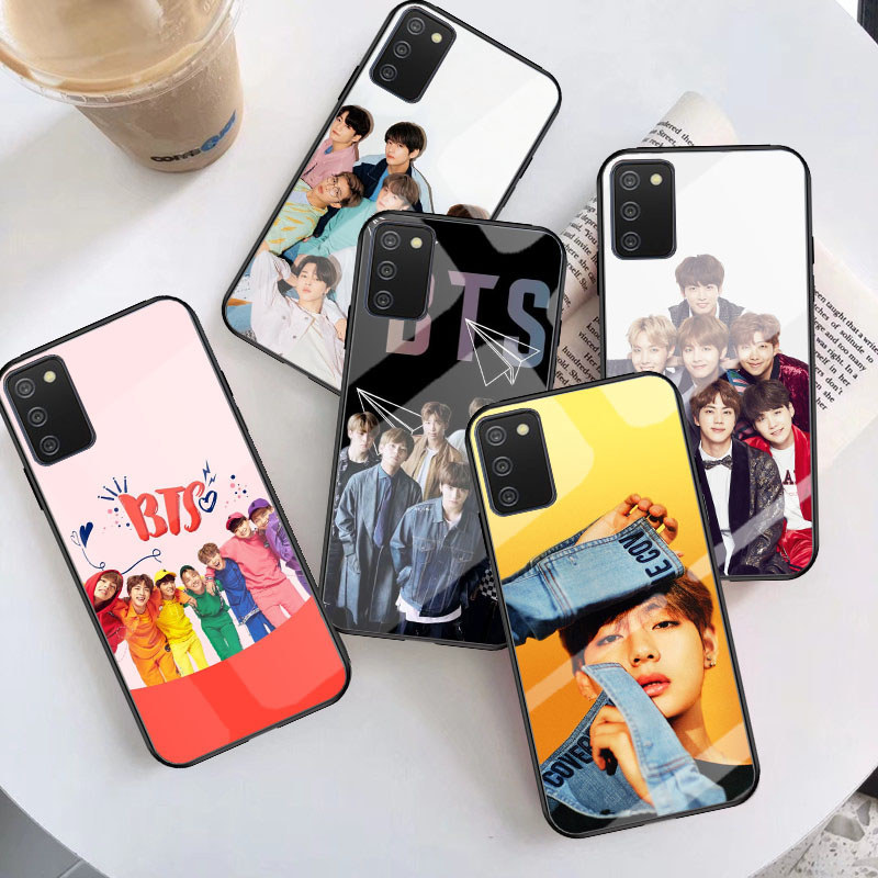 B-6 BTSs เคสสําหรับ Samsung A31 A71 M02S A51 A03S A02S เคสกระจกนิรภัย