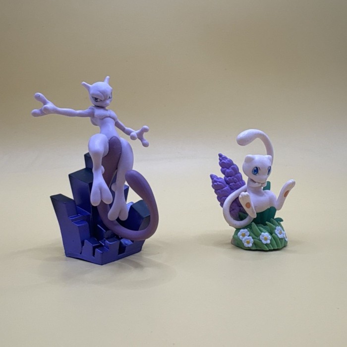 Pokemon Mewtwo & Mew Mini Figure Mewtwo Mew รูปปั้น PVC อะนิเมะ Monster Desktop Collectible Pack