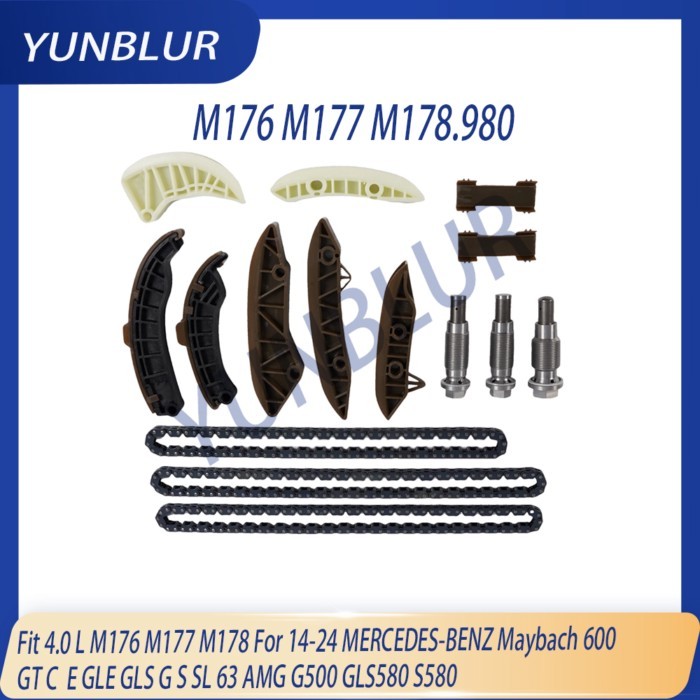 Engine Timing Chain Guide Kit Fit 4.0 L M176 M177 M178 For 14-24 MERCEDES-BENZ Maybach GT C E GLE G