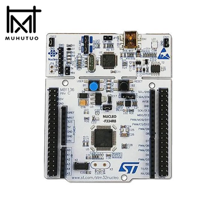 STM32 Nucleo F334R8 Development Board Arm Cortex M4 MCU 16MHz 64KB Flash 4KB SRAM 1KB LIFO USB2.0 C