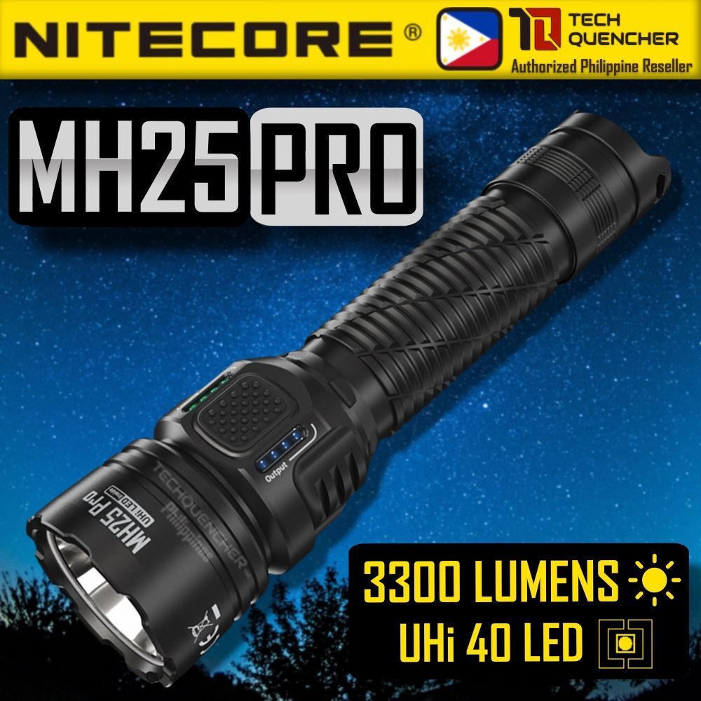Nitecore MH25 PRO ไฟฉาย 3300 Lumens - USB-C ชาร์จ 5300mAh แบตเตอรี่ - 705 เมตร ระยะลําแสง