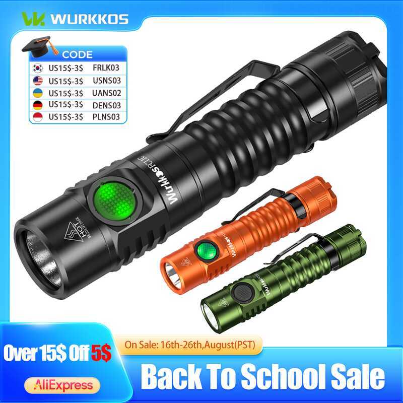 Wurkkos FC11C ไฟฉาย Led ชาร์จ Lumen 1200 แบบพกพา Buck วงจรไฟฉาย 90 สูง CRI (5000K) แสงแม่เหล็ก