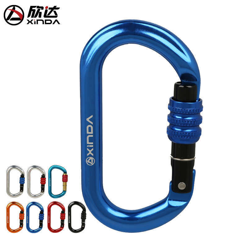 Xinda/xinda O-Shaped Silk Buckle ล็อคหลักกลางแจ้งปีนเขาล็อคหลักความปลอดภัยล็อคหลัก Carabiner Quick P