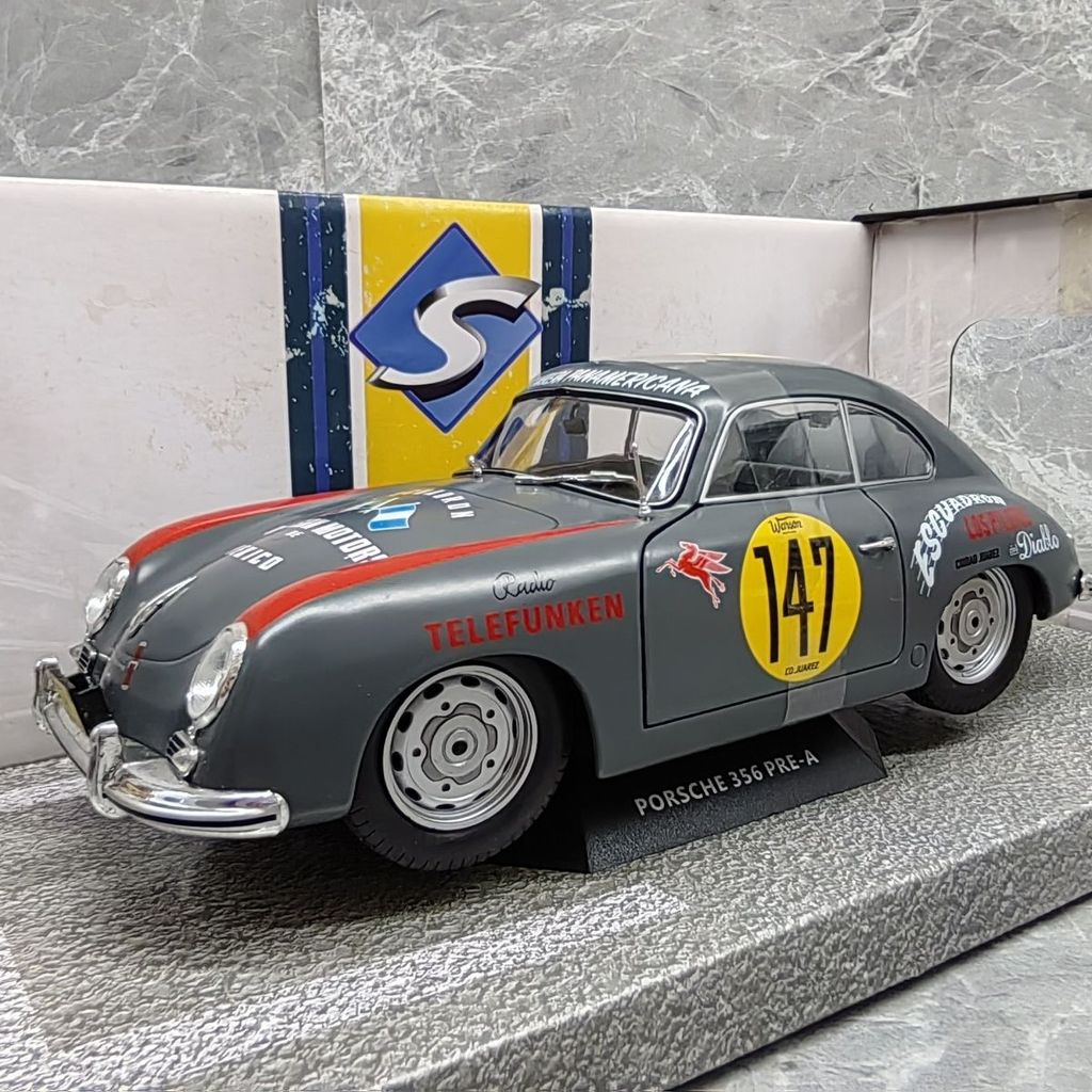 SOLIDO 1/18 PORSCHE 356 147 PORSCHE Racing Model Alloy สามารถเปิดประตูซ้ายขวาได้